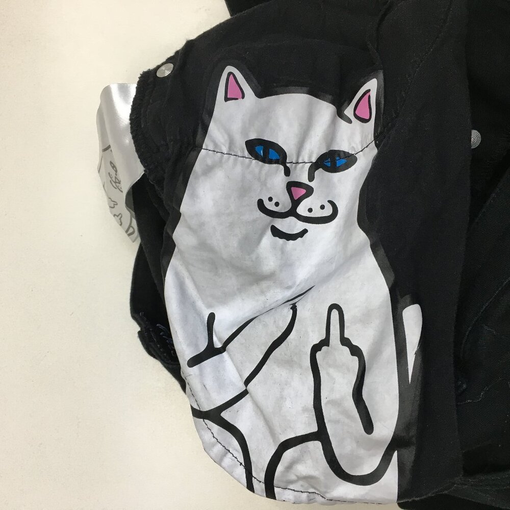 RIP N DIP Logo Hardware Black Embroidery Lord Nermal Peeking Cat 5 Pocket Jeans - Picture 4 of 16